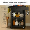Prévente SoBuy FKW110-SCH Desserte Cuisine à Roulettes 90 cm avec Plan de Travail Inox, Tiroir et Placard – 4 Roulettes dont 2 Freinées, Noir