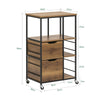 SoBuy FKW111-PF Desserte Cuisine avec Roulettes et Tiroirs, Style Industriel, Mobile, pour Cuisine et Salle à Manger – L53×P37×H89 cm, Bois + Métal, Noir
