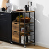 SoBuy FKW111-PF Desserte Cuisine avec Roulettes et Tiroirs, Style Industriel, Mobile, pour Cuisine et Salle à Manger – L53×P37×H89 cm, Bois + Métal, Noir