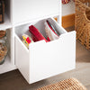 SoBuy FKW111-WN Desserte cuisine à roulettes 53 cm avec plan en bois, tiroir et étagères – Ìlot mobile gain de place blanc naturel