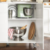 SoBuy FKW117-W Desserte Cuisine avec Roulettes et 1 Tiroir, Mobile, pour Cuisine et Salle à Manger, Rangement Optimisé – L120×P56×H90 cm, Bois + Inox, Blanc