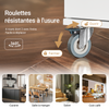 SoBuy FKW117-W Desserte Cuisine avec Roulettes et 1 Tiroir, Mobile, pour Cuisine et Salle à Manger, Rangement Optimisé – L120×P56×H90 cm, Bois + Inox, Blanc
