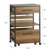 SoBuy FKW118-PF Desserte de Cuisine à roulettes – Chariot de Rangement avec 2 Tiroirs et Étagère, Petit Meuble Cuisine Bas Industriel en Acier, 60x45x90cm