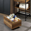 SoBuy FKW118-PF Desserte de Cuisine à roulettes – Chariot de Rangement avec 2 Tiroirs et Étagère, Petit Meuble Cuisine Bas Industriel en Acier, 60x45x90cm