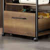 SoBuy FKW118-PF Desserte de Cuisine à roulettes – Chariot de Rangement avec 2 Tiroirs et Étagère, Petit Meuble Cuisine Bas Industriel en Acier, 60x45x90cm