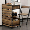 SoBuy FKW118-PF Desserte de Cuisine à roulettes – Chariot de Rangement avec 2 Tiroirs et Étagère, Petit Meuble Cuisine Bas Industriel en Acier, 60x45x90cm