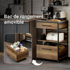 SoBuy FKW118-PF Desserte de Cuisine à roulettes – Chariot de Rangement avec 2 Tiroirs et Étagère, Petit Meuble Cuisine Bas Industriel en Acier, 60x45x90cm