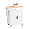 SoBuy FKW119-WN Desserte de Cuisine à roulettes avec Plateau en Bois de Caoutchouc, Meuble de Rangement de Cuisine, Meuble Pl