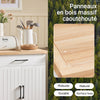 SoBuy FKW119-WN Desserte Cuisine avec Roulettes, Mobile, pour Cuisine et Salle à Manger, Rangement Optimisé – L74×P46×H91 cm, Bois d’Hévéa, Blanc et Naturel
