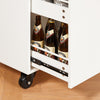 SoBuy FKW126-WN Ìlot de Cuisine sur Roulettes – 2 Tiroirs, 2 Portes, Porte-Torchon, Charge 92 kg – 105×46×92 cm, Blanc
