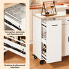 SoBuy FKW126-WN Ìlot de Cuisine sur Roulettes – 2 Tiroirs, 2 Portes, Porte-Torchon, Charge 92 kg – 105×46×92 cm, Blanc