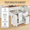 SoBuy FKW128-ST Desserte Cuisine avec Roulettes et Plan de Travail Extensible, Mobile, pour Cuisine et Salle à Manger, Pratique – L130×P46/71×H91 cm, Blanc