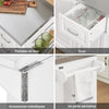 SoBuy FKW128-ST Desserte Cuisine avec Roulettes et Plan de Travail Extensible, Mobile, pour Cuisine et Salle à Manger, Pratique – L130×P46/71×H91 cm, Blanc