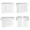 SoBuy FKW128-ST Desserte Cuisine avec Roulettes et Plan de Travail Extensible, Mobile, pour Cuisine et Salle à Manger, Pratique – L130×P46/71×H91 cm, Blanc