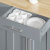 SoBuy FKW129-HG Desserte Cuisine avec Roues Cachées, 2 Tiroirs, Étagères Réglables et Porte-serviette – L115×P68,7×H91 cm, Charge 98 kg, MDF + PB, Gris