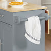 SoBuy FKW129-HG Desserte Cuisine avec Roues Cachées, 2 Tiroirs, Étagères Réglables et Porte-serviette – L115×P68,7×H91 cm, Charge 98 kg, MDF + PB, Gris
