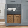 SoBuy FKW129-HG Desserte Cuisine avec Roues Cachées, 2 Tiroirs, Étagères Réglables et Porte-serviette – L115×P68,7×H91 cm, Charge 98 kg, MDF + PB, Gris