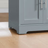 SoBuy FKW129-HG Desserte Cuisine avec Roues Cachées, 2 Tiroirs, Étagères Réglables et Porte-serviette – L115×P68,7×H91 cm, Charge 98 kg, MDF + PB, Gris