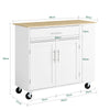 SoBuy FKW133-WN Desserte Cuisine avec Roulettes et Tiroir, Mobile, pour Cuisine et Salle à Manger, Rangement Optimisé, Usage Quotidien – L99×P40×H85 cm, Blanc