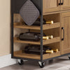 SoBuy FKW134-N Desserte de cuisine à roulettes 67 cm avec tiroir, casier à vin et crochets – Style industriel bois et métal