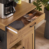 SoBuy FKW134-N Desserte de cuisine à roulettes 67 cm avec tiroir, casier à vin et crochets – Style industriel bois et métal