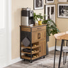SoBuy FKW134-N Desserte de cuisine à roulettes 67 cm avec tiroir, casier à vin et crochets – Style industriel bois et métal