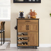 SoBuy FKW134-N Desserte de cuisine à roulettes 67 cm avec tiroir, casier à vin et crochets – Style industriel bois et métal