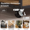 SoBuy FKW134-N Desserte de cuisine à roulettes 67 cm avec tiroir, casier à vin et crochets – Style industriel bois et métal