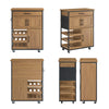 SoBuy FKW134-N Desserte de cuisine à roulettes 67 cm avec tiroir, casier à vin et crochets – Style industriel bois et métal