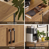 SoBuy FKW134-N Desserte de cuisine à roulettes 67 cm avec tiroir, casier à vin et crochets – Style industriel bois et métal