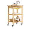 SoBuy FKW135-N Desserte de cuisine en bambou carbonisé 58 cm avec tiroir et roulettes – Chariot de cuisine naturel