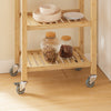 SoBuy FKW135-N Desserte de cuisine en bambou carbonisé 58 cm avec tiroir et roulettes – Chariot de cuisine naturel
