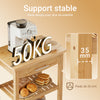 SoBuy FKW135-N Desserte de cuisine en bambou carbonisé 58 cm avec tiroir et roulettes – Chariot de cuisine naturel