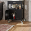 SoBuy FKW22-SCH Desserte de Cuisine à Roulettes avec Plan de Travail INOX, 1 Tiroir, 1 Étagère et 2 Portes, Chariot Multifonction – 60x45x92 cm, Noir