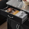SoBuy FKW22-SCH Desserte de Cuisine à Roulettes avec Plan de Travail INOX, 1 Tiroir, 1 Étagère et 2 Portes, Chariot Multifonction – 60x45x92 cm, Noir