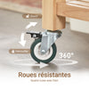 Prévente SoBuy FKW24-II-N Desserte de Cuisine sur Roulettes en Bois d'Hévéa – 2 Tiroirs, 2 Étagères, Meuble Cuisine Compact 80×40×90 cm