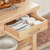 Prévente SoBuy FKW24-II-N Desserte de Cuisine sur Roulettes en Bois d'Hévéa – 2 Tiroirs, 2 Étagères, Meuble Cuisine Compact 80×40×90 cm