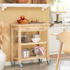 Prévente SoBuy FKW24-II-N Desserte de Cuisine sur Roulettes en Bois d'Hévéa – 2 Tiroirs, 2 Étagères, Meuble Cuisine Compact 80×40×90 cm