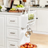 SoBuy FKW41-ST Desserte Cuisine avec Roulettes, Plan de Travail Extensible, 2 Tiroirs et Étagères Réglables, Mobile, Rangement Optimisé – L130×P46(+25)×H91 cm