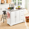 SoBuy FKW41-ST Desserte Cuisine avec Roulettes, Plan de Travail Extensible, 2 Tiroirs et Étagères Réglables, Mobile, Rangement Optimisé – L130×P46(+25)×H91 cm