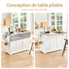 SoBuy FKW41-ST Desserte Cuisine avec Roulettes, Plan de Travail Extensible, 2 Tiroirs et Étagères Réglables, Mobile, Rangement Optimisé – L130×P46(+25)×H91 cm