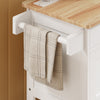 SoBuy FKW45-E-WN Desserte de Cuisine avec Prise Intégrée – 2 Prises + 2 USB, Casier à Bouteilles, Roulettes ou Pieds, 63 kg, Blanc et Bois