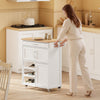 SoBuy FKW45-E-WN Desserte de Cuisine avec Prise Intégrée – 2 Prises + 2 USB, Casier à Bouteilles, Roulettes ou Pieds, 63 kg, Blanc et Bois