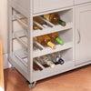 SoBuy FKW45-KA Desserte Cuisine sur Roulettes – Plan Hévéa, Casier à Vin, 1 Tiroir, 1 Placard – 67×38×86 cm, Marron Clair