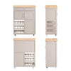 SoBuy FKW45-KA Desserte Cuisine sur Roulettes – Plan Hévéa, Casier à Vin, 1 Tiroir, 1 Placard – 67×38×86 cm, Marron Clair