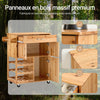 SoBuy FKW45-N Desserte Cuisine en Bois Massif à Roulettes – Range-Bouteilles, Tiroir, 2 Placards, Porte-Serviettes Réversible, 66×38×86 cm, 63 kg, Naturel