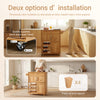 SoBuy FKW45-N Desserte Cuisine en Bois Massif à Roulettes – Range-Bouteilles, Tiroir, 2 Placards, Porte-Serviettes Réversible, 66×38×86 cm, 63 kg, Naturel