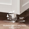 SoBuy FKW45-WN Desserte cuisine bois massif 67 cm avec plan en hévéa, tiroir et casier à vin – Blanc et naturel