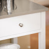 SoBuy FKW47-II-W Desserte de Cuisine à Roulettes – Plateau INOX, 1 Tiroir, 2 Étagères, Blanc