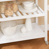 SoBuy FKW47-II-W Desserte de Cuisine à Roulettes – Plateau INOX, 1 Tiroir, 2 Étagères, Blanc